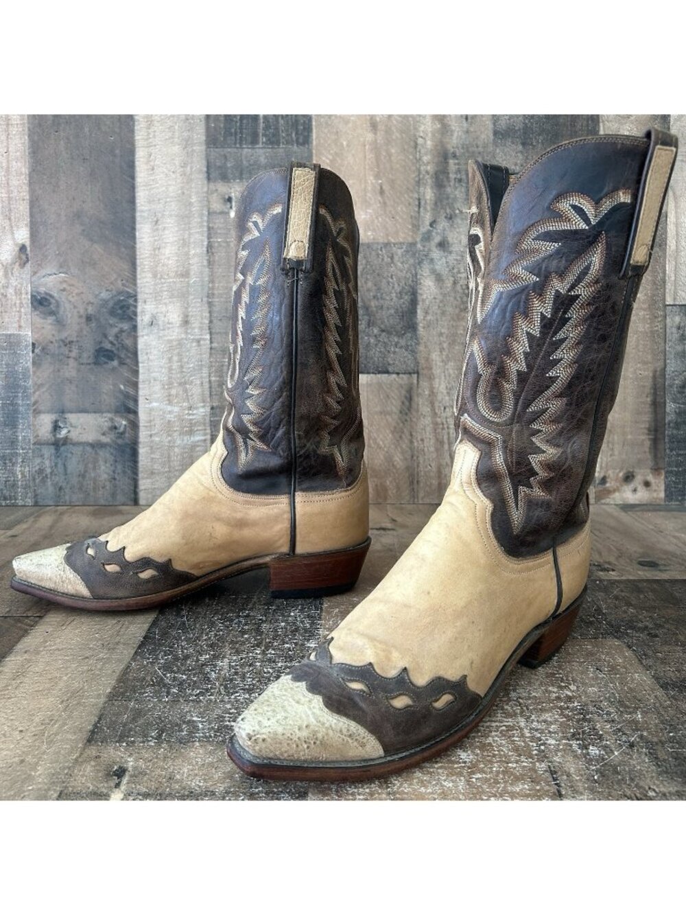 Lucchese N161154 Wingtip 1883 Snip Toe Cowboy Boots Mens 10 D